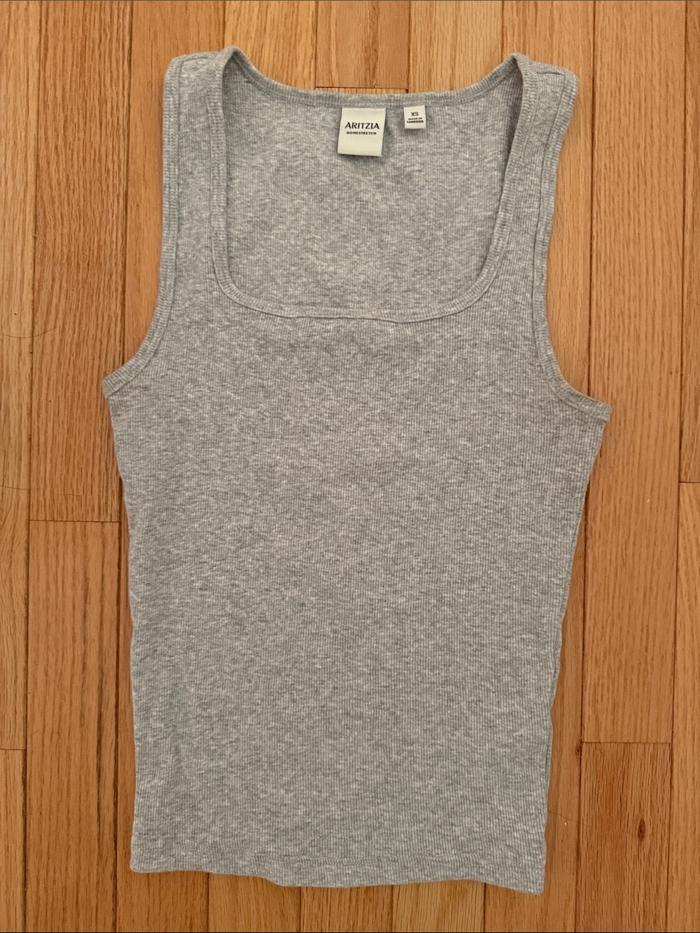 Aritzia Light Gray Ribbed Tank Top
